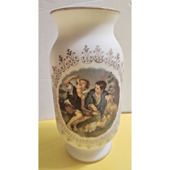 Large Italian Glass Flower Bouquet Vase ARDALT Venetian Hand Painted 9 1/4" tall - Picture 8 of 10